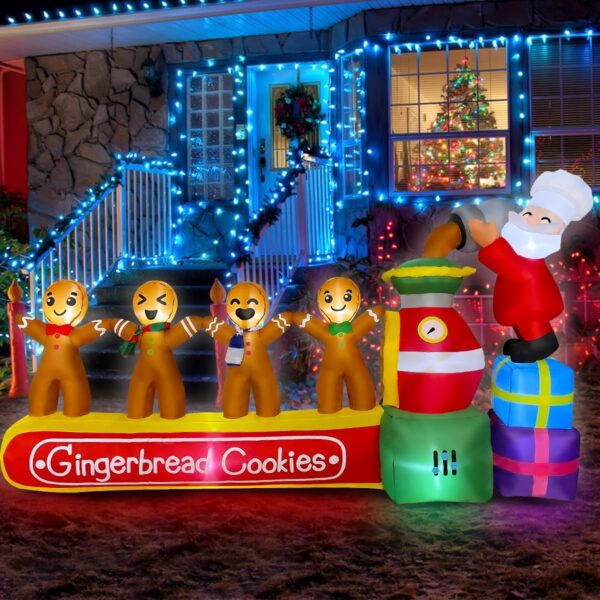 2.1m Gingerbread Biscuit Factory Christmas Inflatable - Image 4