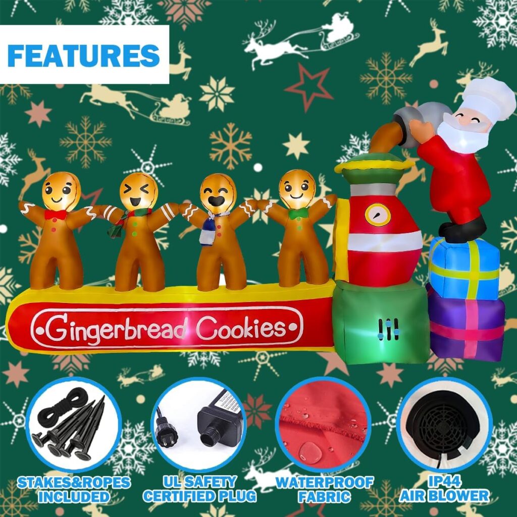 2.1m Gingerbread Biscuit Factory Christmas Inflatable – Airfigs Inflatables