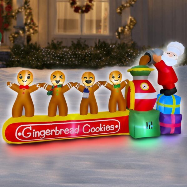 2.1m Gingerbread Biscuit Factory Christmas Inflatable - Image 8