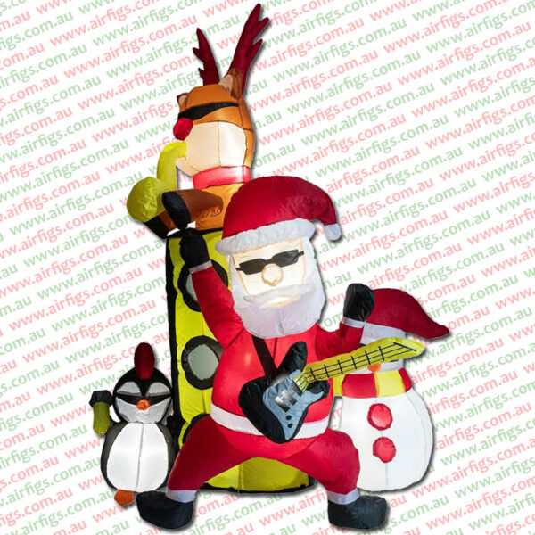 2m Santa's Christmas Rock Band Inflatable