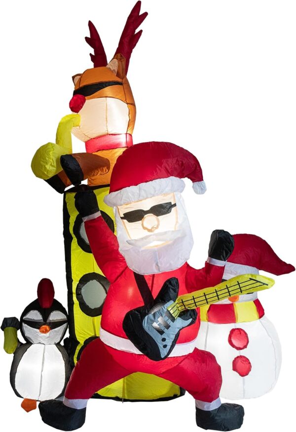 2m Santa's Christmas Rock Band Inflatable - Image 4