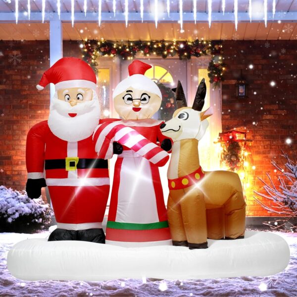 2.1m Santa and Mrs Claus with Reindeer Inflatable - Image 4