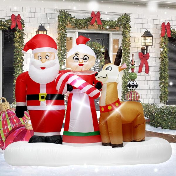 2.1m Santa and Mrs Claus with Reindeer Inflatable - Image 5