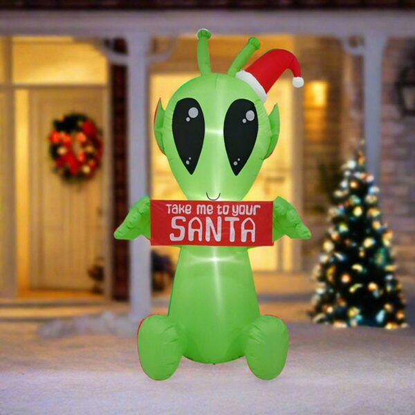 2.1m Take Me To Your Santa Alien Inflatable - Image 4