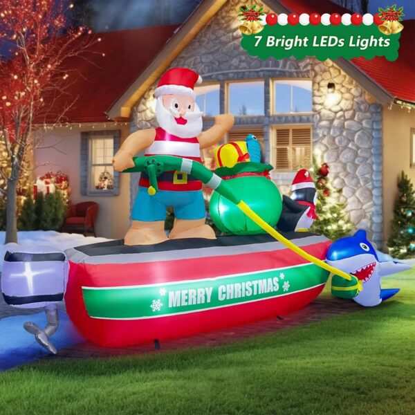 2.4m Santa Fishing with Penguin and Shark Christmas Inflatable - Image 6