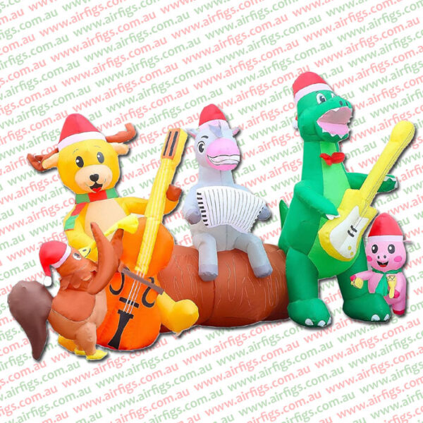 2.7m Farm Animal Country Band Christmas Inflatable