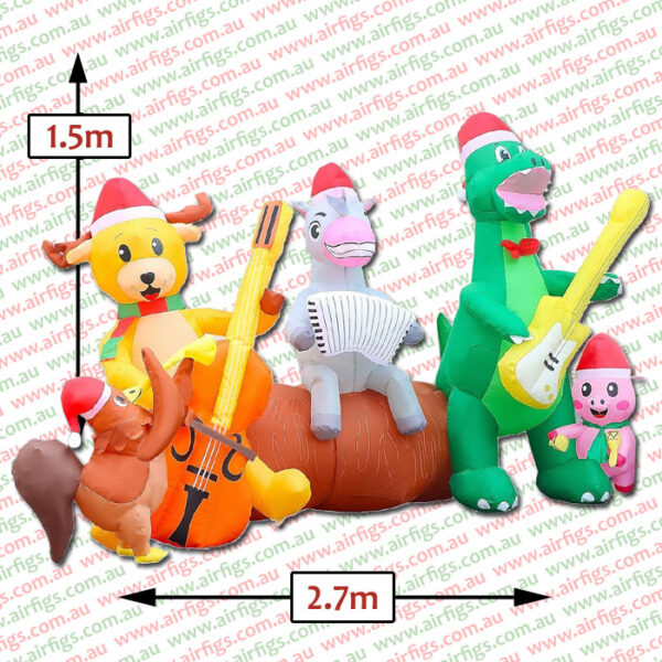 2.7m Farm Animal Country Band Christmas Inflatable - Image 2