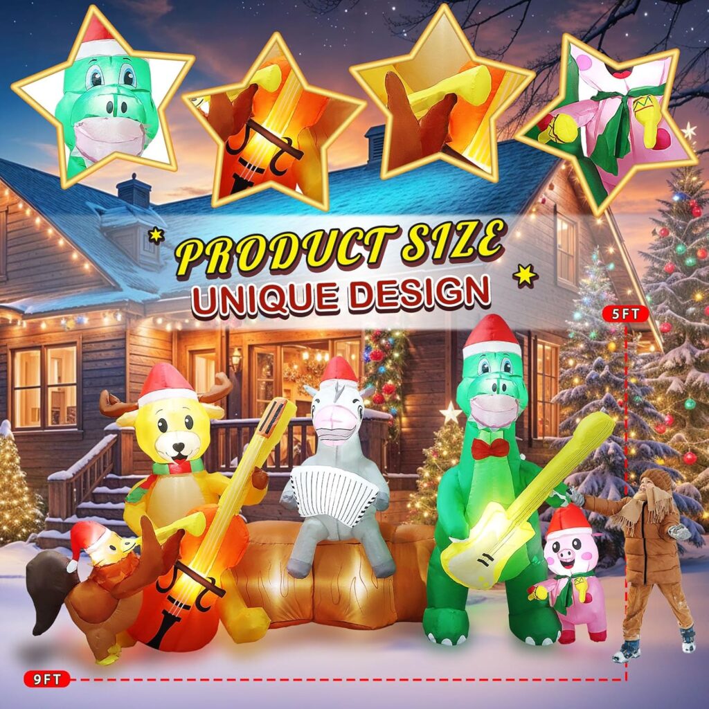2.7m Farm Animal Country Band Christmas Inflatable – Airfigs Inflatables