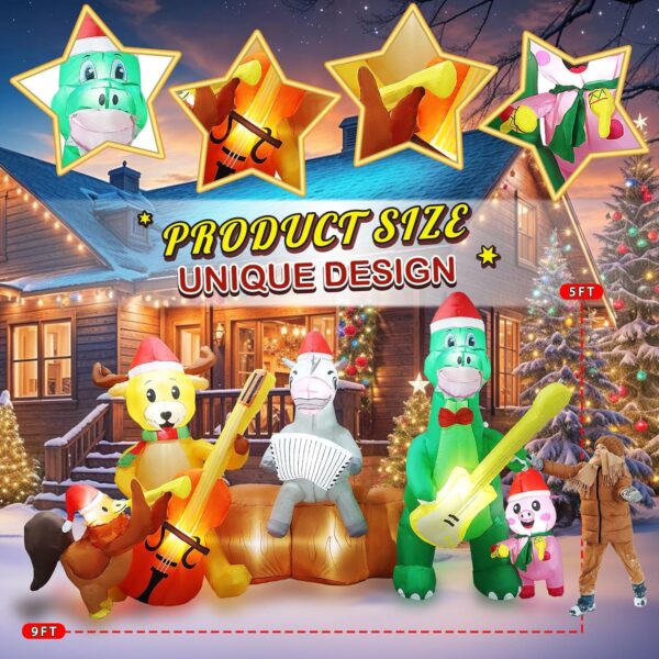 2.7m Farm Animal Country Band Christmas Inflatable - Image 8