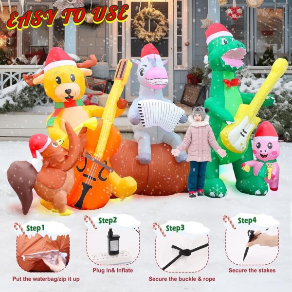 2.7m Farm Animal Country Band Christmas Inflatable - Image 9