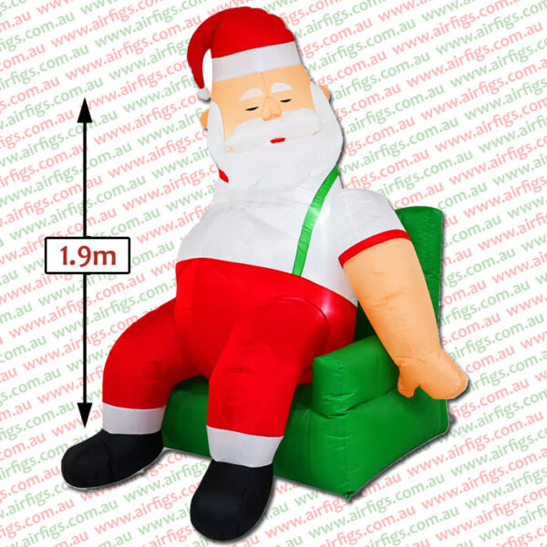 1.9m Couch Potato Santa Christmas Inflatable - Image 2