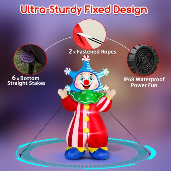 1.8m Flakko the Clown Christmas Inflatable - Image 8