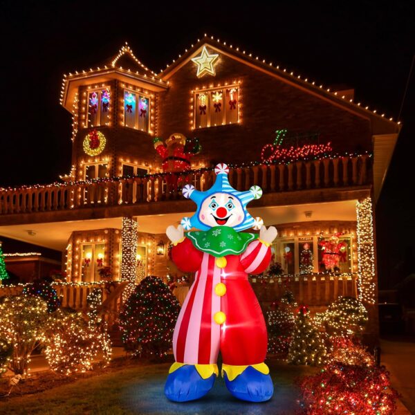 1.8m Flakko the Clown Christmas Inflatable - Image 9