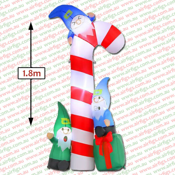 1.8m Gnomes Climbing Candy Cane Christmas Inflatable - Image 2