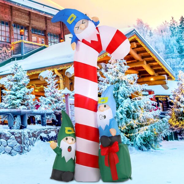 1.8m Gnomes Climbing Candy Cane Christmas Inflatable - Image 9