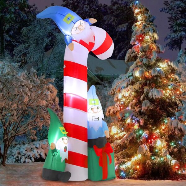 1.8m Gnomes Climbing Candy Cane Christmas Inflatable - Image 8