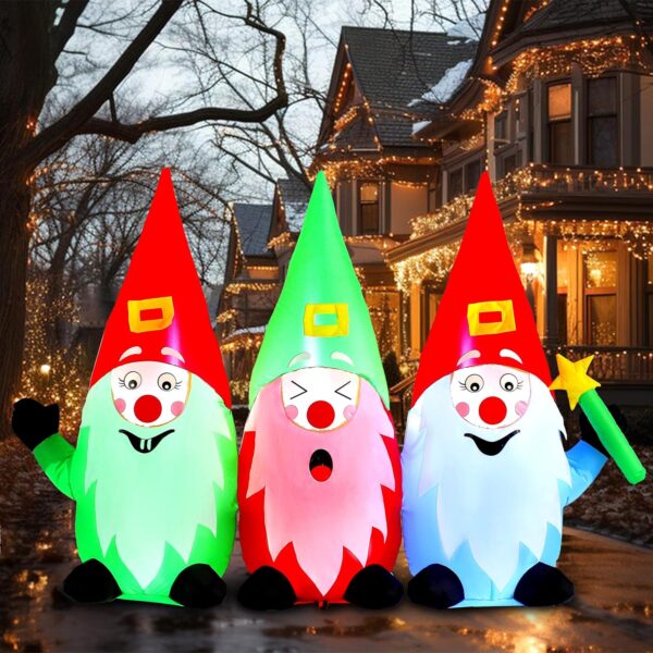 1.8m Christmas Caroling Gnomes Inflatable - Image 2