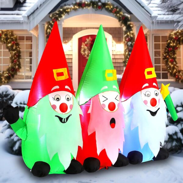 1.8m Christmas Caroling Gnomes Inflatable - Image 3