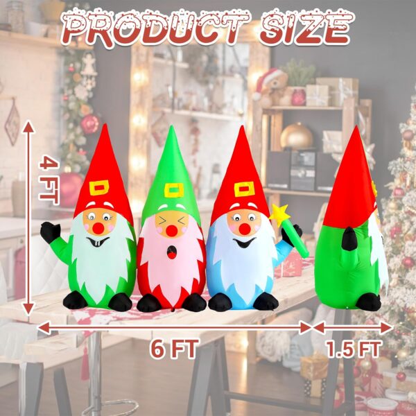 1.8m Christmas Caroling Gnomes Inflatable - Image 4