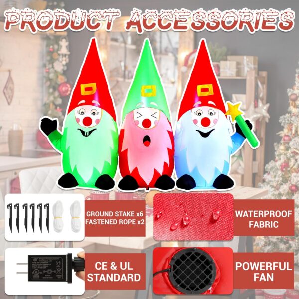 1.8m Christmas Caroling Gnomes Inflatable - Image 5