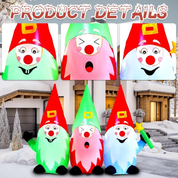 1.8m Christmas Caroling Gnomes Inflatable - Image 6