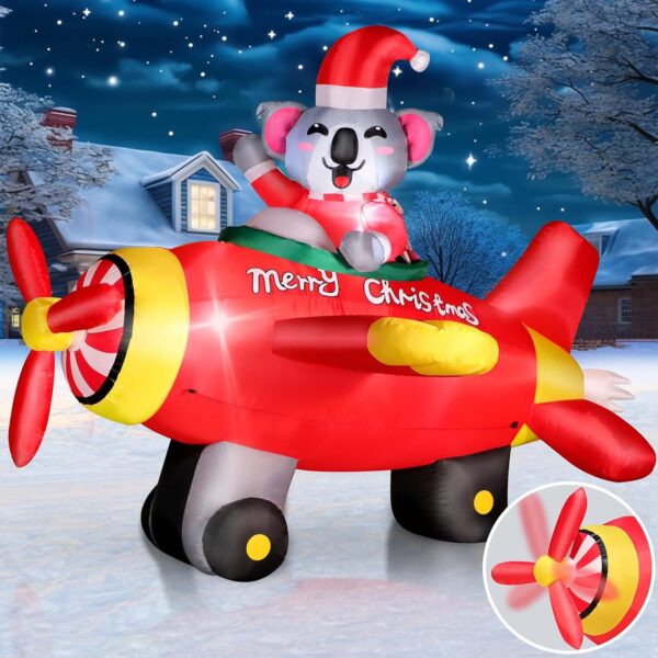 2.1m Koala Plane Pilot Animated Christmas Inflatable - Image 4