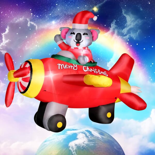 2.1m Koala Plane Pilot Animated Christmas Inflatable - Image 5