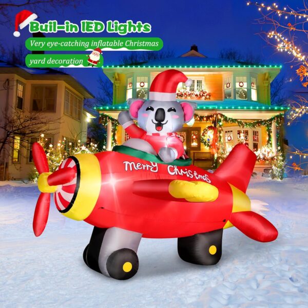 2.1m Koala Plane Pilot Animated Christmas Inflatable - Image 6