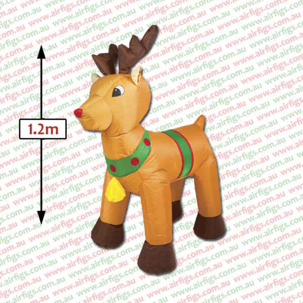 1.2m Red Nosed Reindeer Christmas Inflatable - Image 2