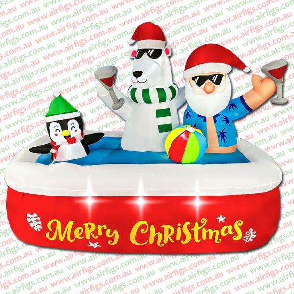 1.7m Santa's Pool Party Christmas Inflatable