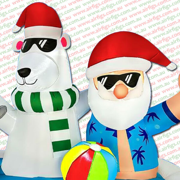 1.7m Santa's Pool Party Christmas Inflatable - Image 3