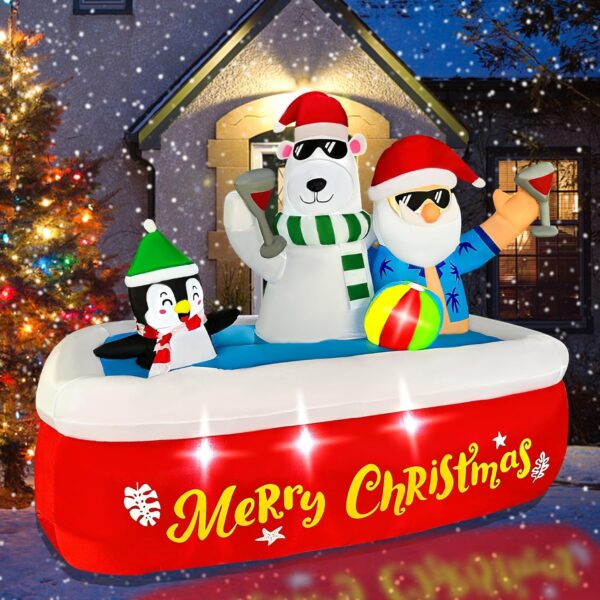 1.7m Santa's Pool Party Christmas Inflatable - Image 5