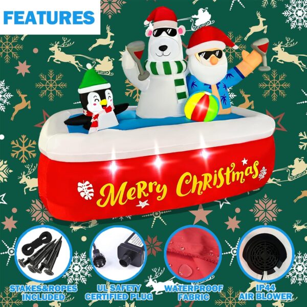 1.7m Santa's Pool Party Christmas Inflatable - Image 6