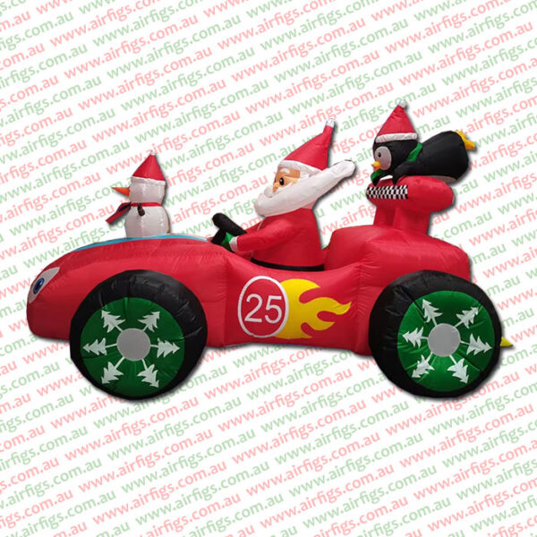 2.5m Racecar Santa Christmas Inflatable