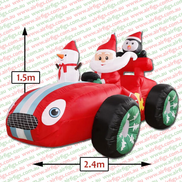 2.4m Racecar Santa Christmas Inflatable - Image 2