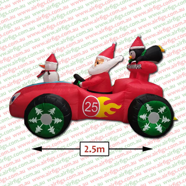 2.5m Racecar Santa Christmas Inflatable - Image 2