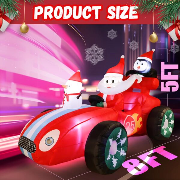 2.4m Racecar Santa Christmas Inflatable - Image 5