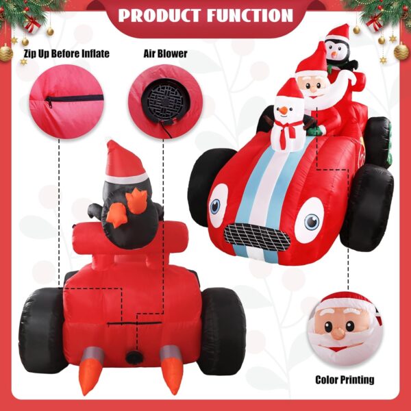 2.4m Racecar Santa Christmas Inflatable - Image 8