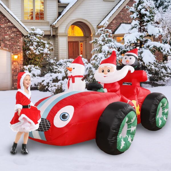 2.4m Racecar Santa Christmas Inflatable - Image 9