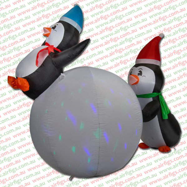 2.1m Snowball Penguins Christmas Inflatable