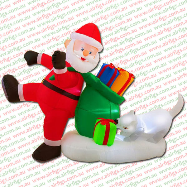 1.5m Santa Claus and Snow Dog Christmas Inflatable