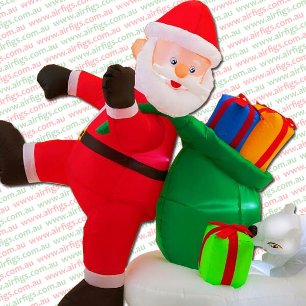 1.5m Santa Claus and Snow Dog Christmas Inflatable - Image 3