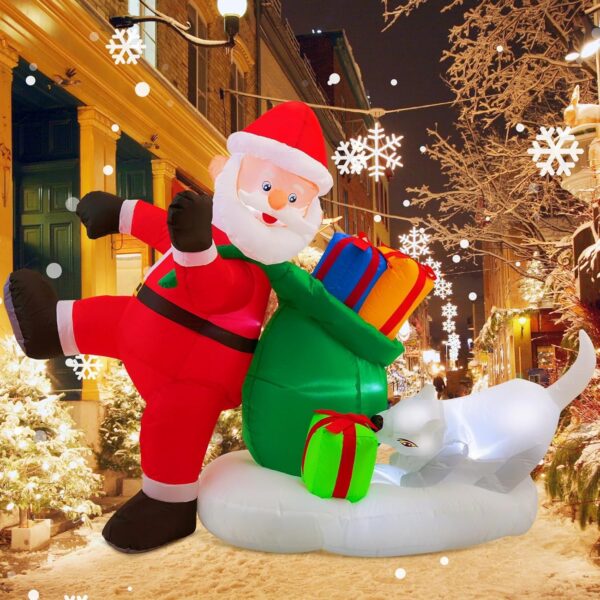 1.5m Santa Claus and Snow Dog Christmas Inflatable - Image 9