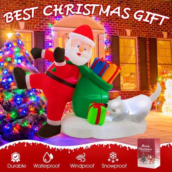 1.5m Santa Claus and Snow Dog Christmas Inflatable - Image 8