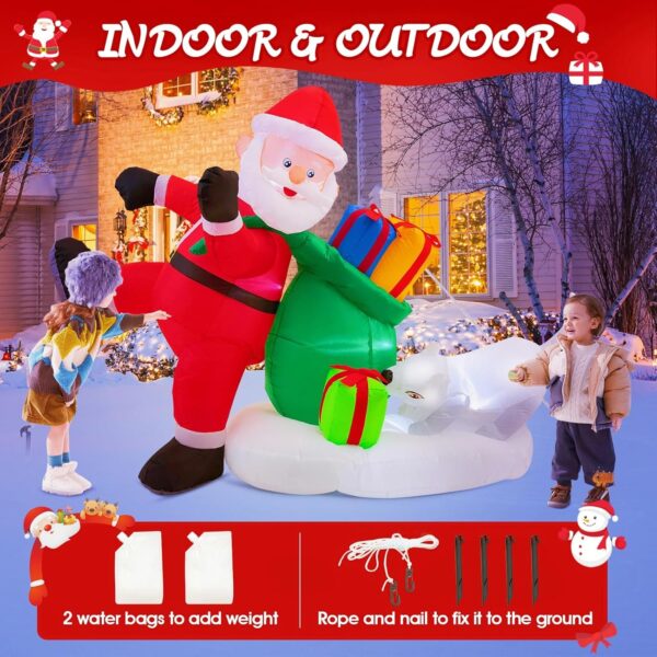 1.5m Santa Claus and Snow Dog Christmas Inflatable - Image 6