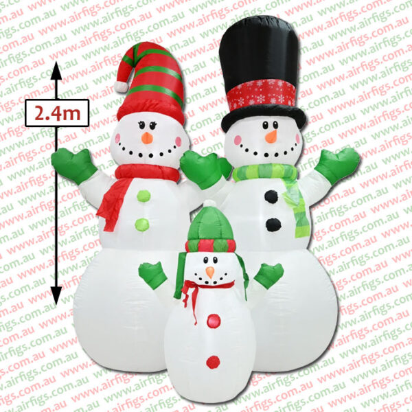 2.4m Snowman Family Christmas Inflatable - Image 2