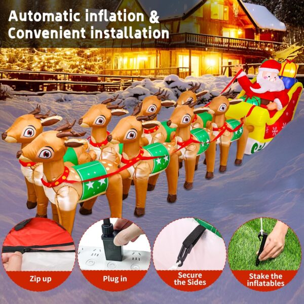 3.6m Santa Sleigh with 8 Reindeers Christmas Inflatable - Image 10