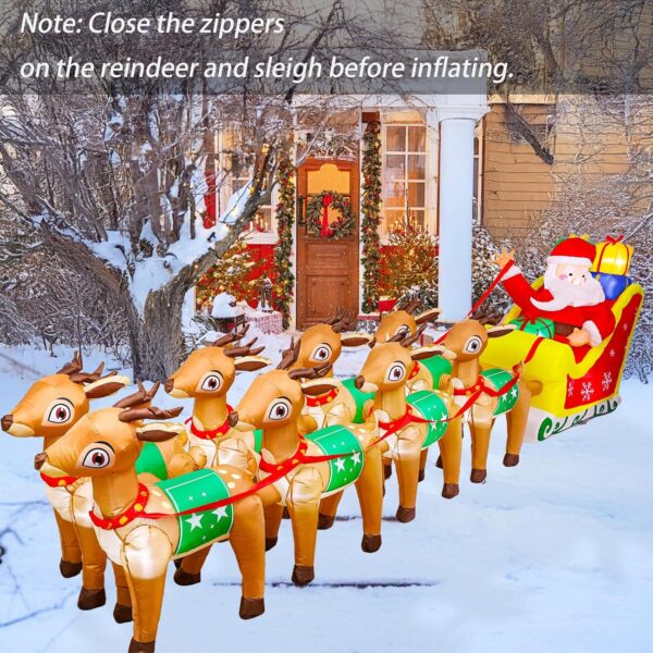 3.6m Santa Sleigh with 8 Reindeers Christmas Inflatable - Image 12