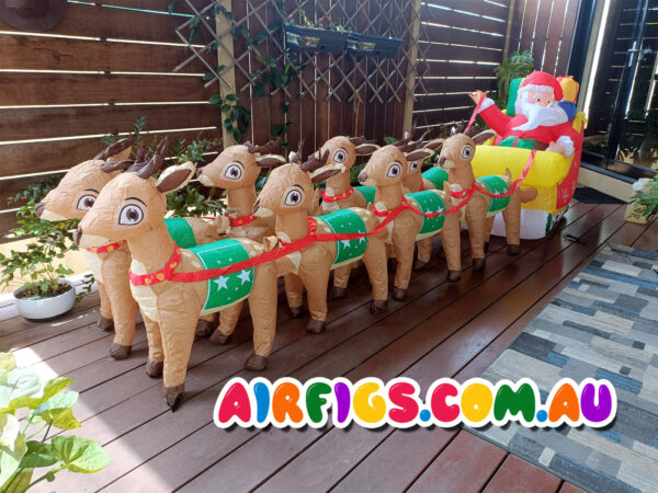 3.6m Santa Sleigh with 8 Reindeers Christmas Inflatable - Image 3