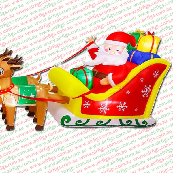 3.6m Santa Sleigh with 8 Reindeers Christmas Inflatable - Image 6